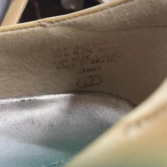 Enzo Angiolini tan & brown square toe flats Leather upper Women’s size 6.5 - Picture 11 of 11